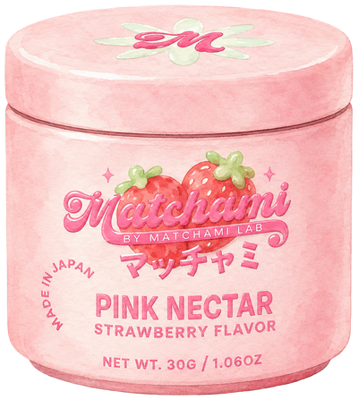 Pink Nectar matcha — watercolor illustration