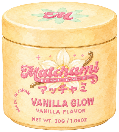 Vanilla Glow matcha — watercolor illustration